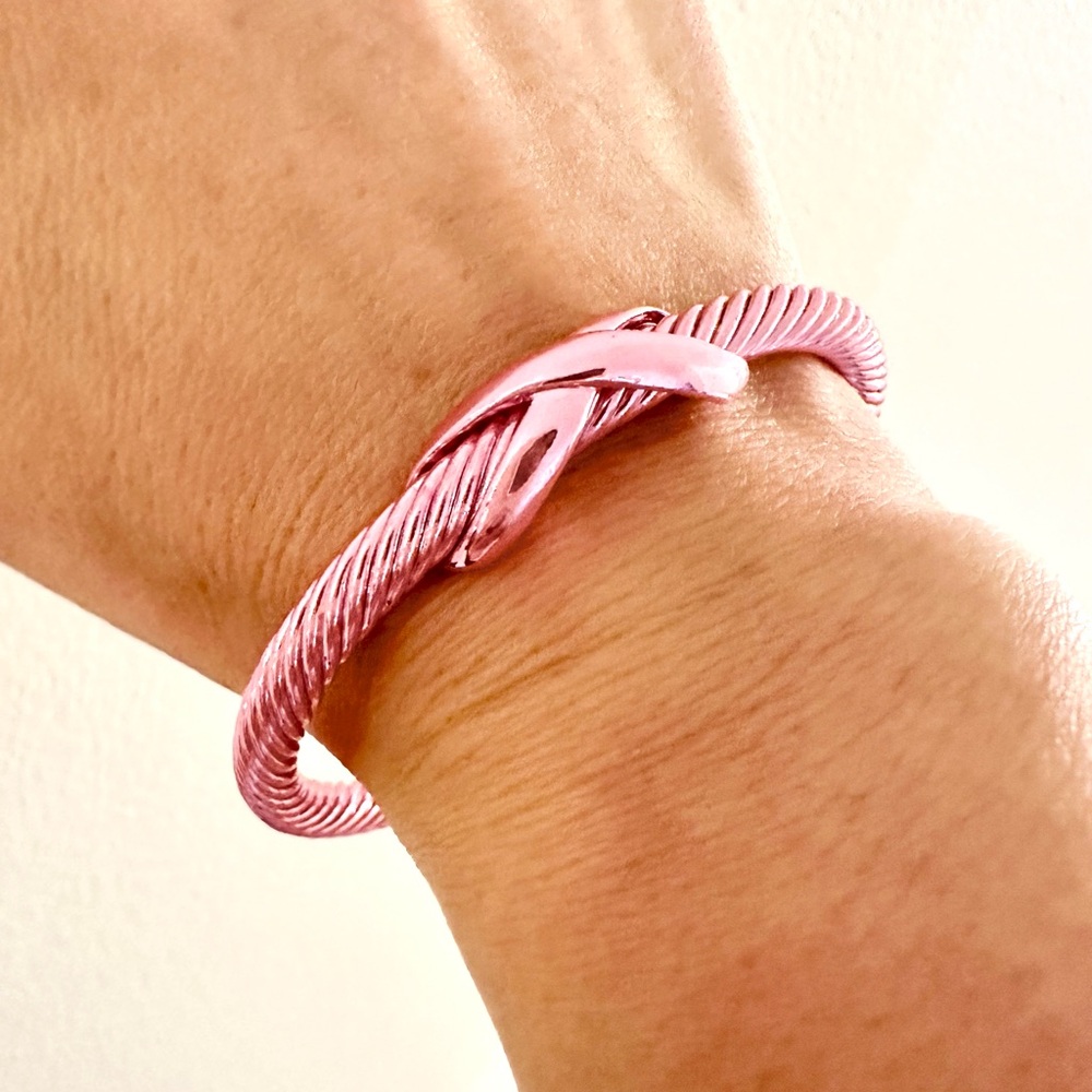 Metallic Matt pink cuff bracelet